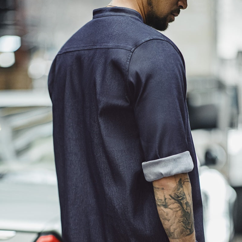 Retro Crew Neck Men’s Autumn Shirt