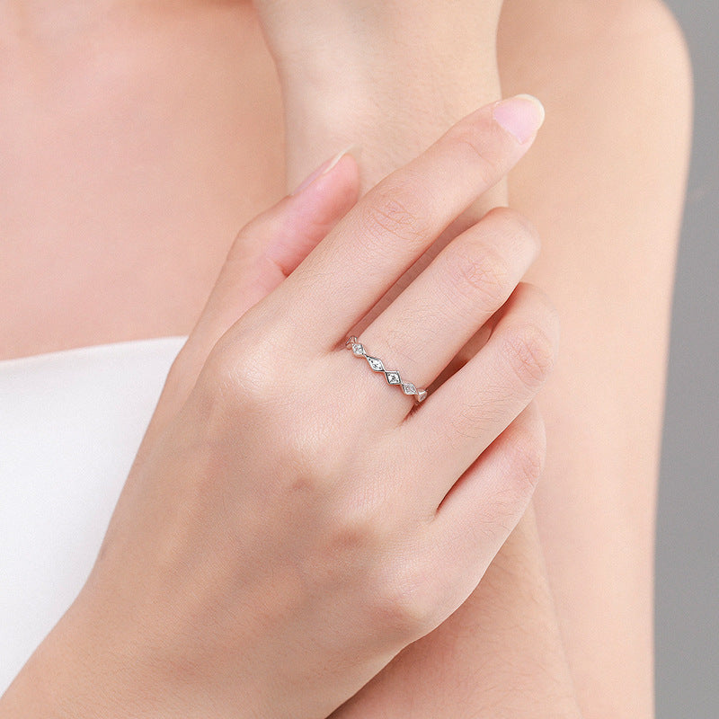 S925 Silver Simple Geometric Ring