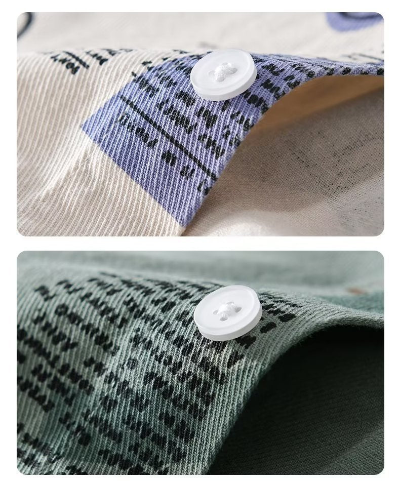 Men's Loose Print Long Sleeve Shirt