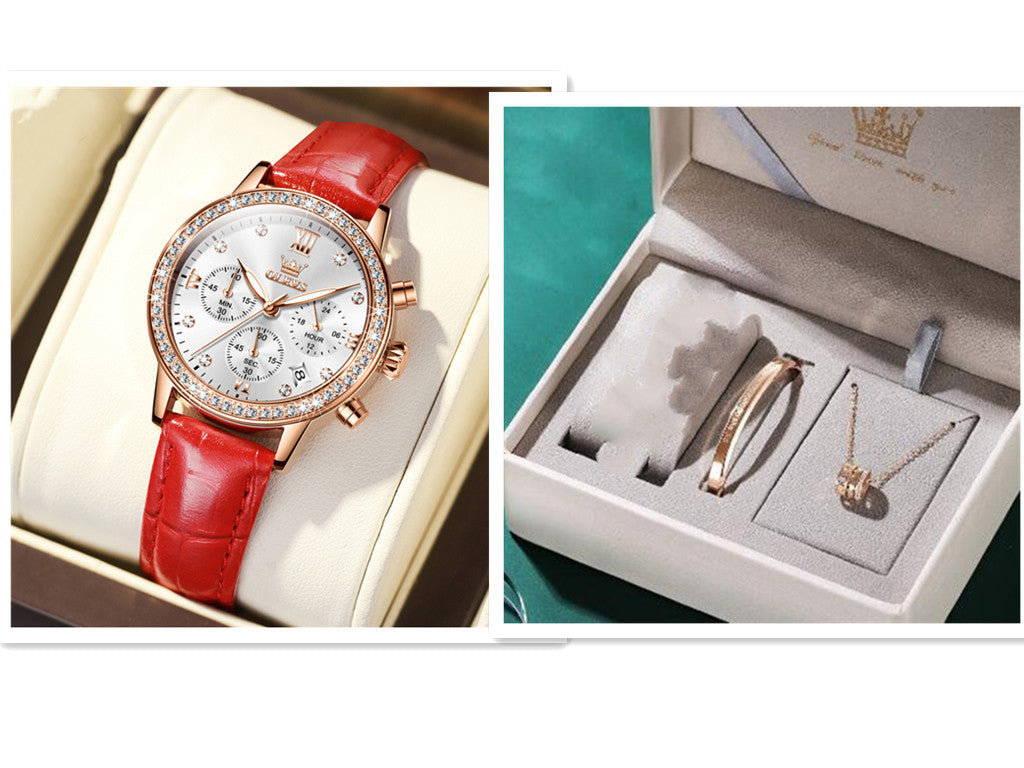 Women’s Diamond Quartz Multifunction OLEVS Watch