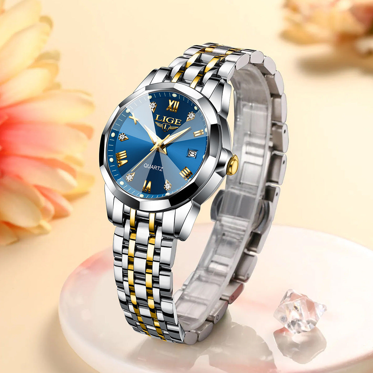 LIGE Couple Waterproof Quartz Watch