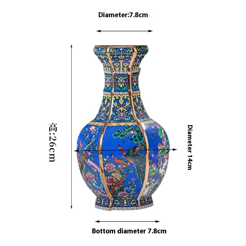 Enamel Hexagonal Porcelain Vase