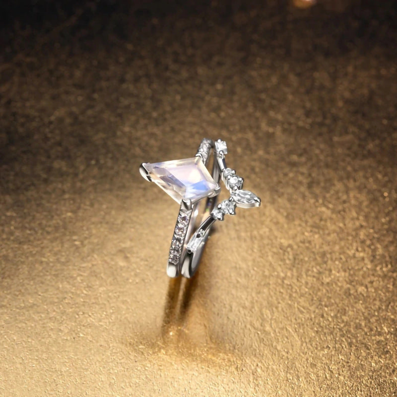 S925 Silver Waterdrop Diamond Ring
