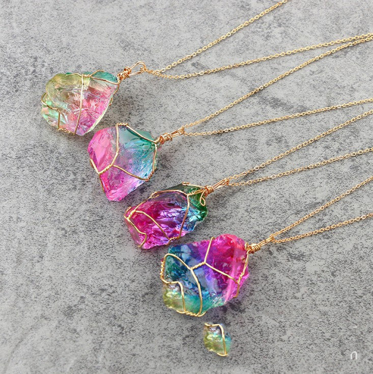 Seven-Color Natural Crystal Pendant