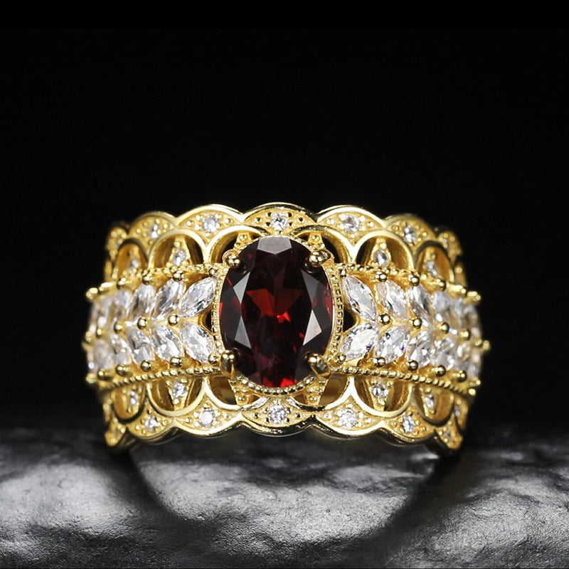 S925 Vintage Pomegranate Ring