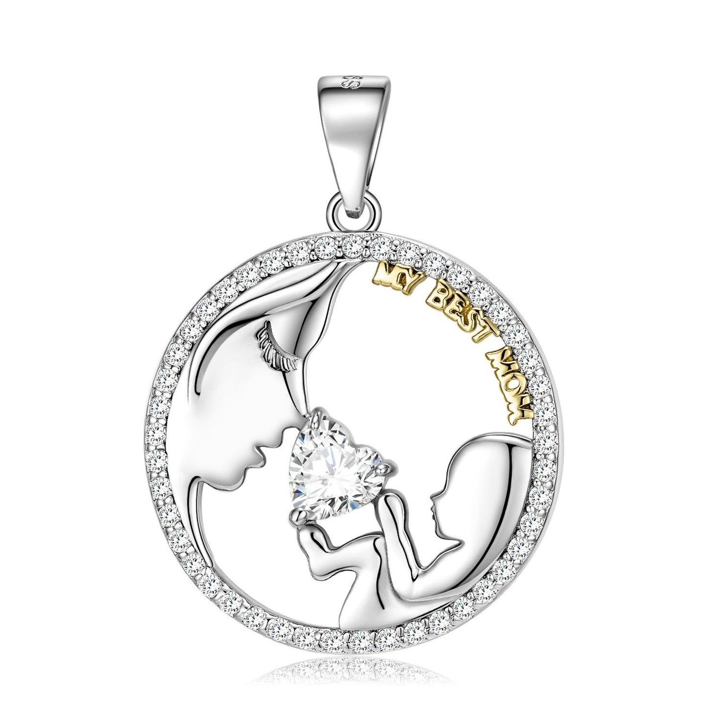 S925 Silver Mom & Baby Necklace