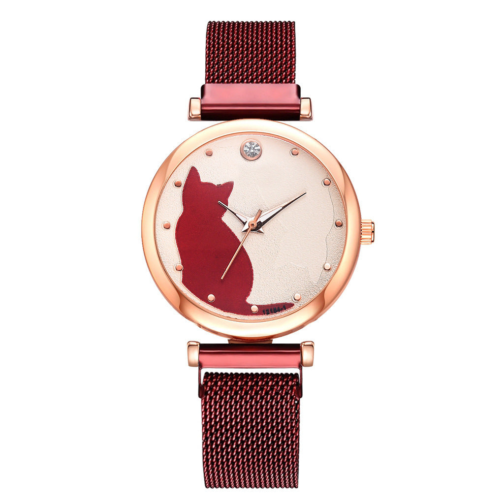 Cat Quartz Watch Bracelet Set