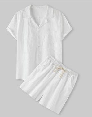 Corduroy Short Sleeve Men's Suit