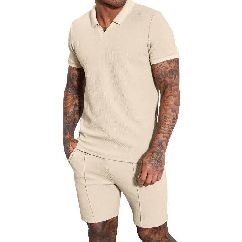 Men's Polo Lapel Two-piece Suit