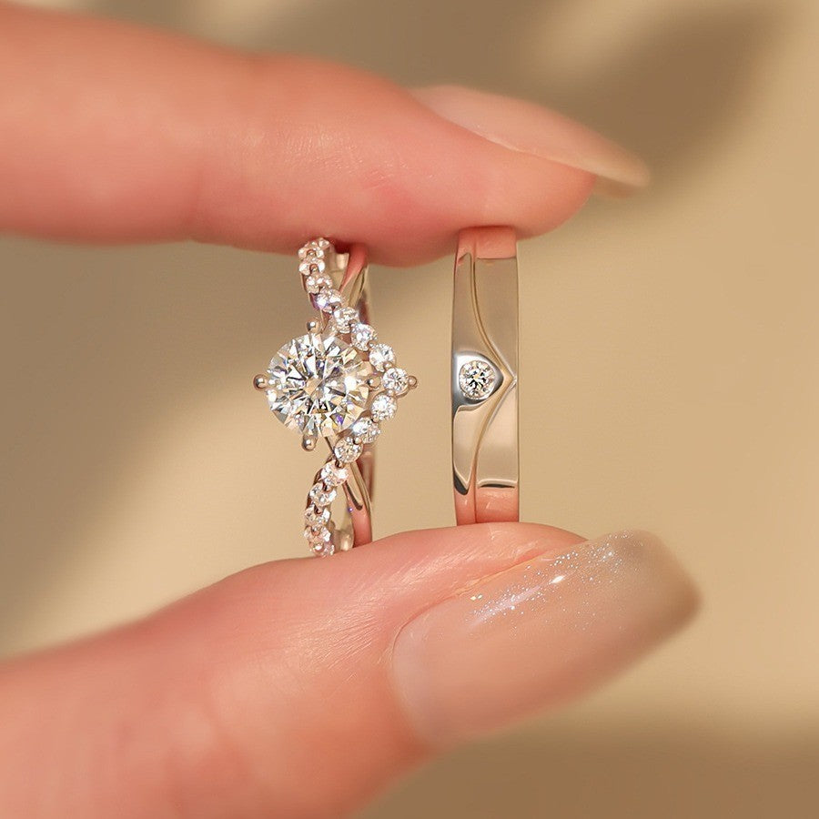 Crown Moissanite S925 Couple Rings