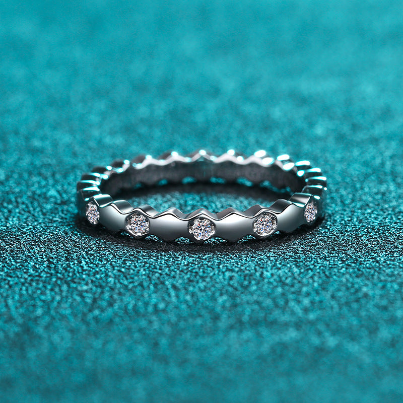 S925 Silver Diamond Wedding Ring