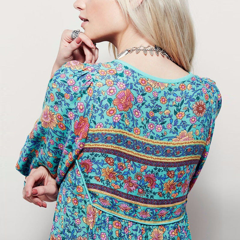 Fashionable Boho Print Dress