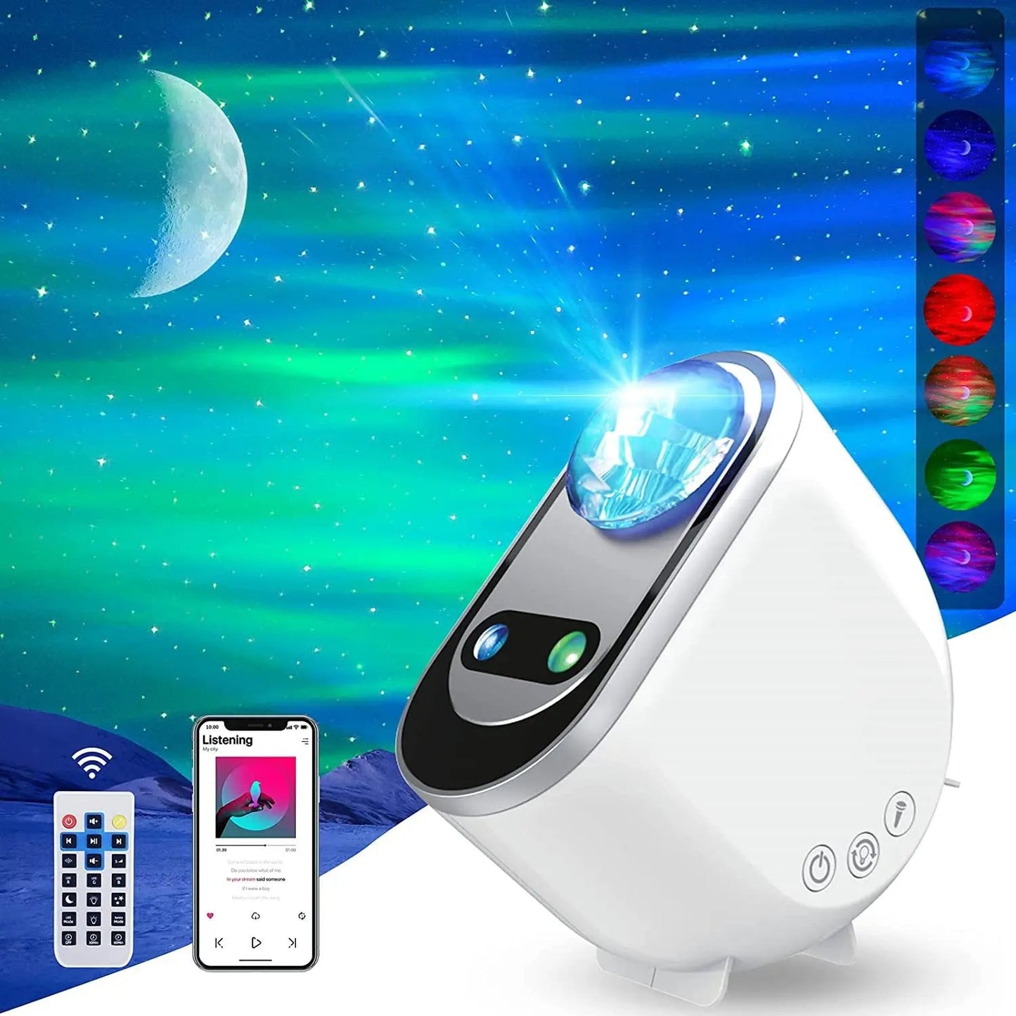 Aurora Borealis Galaxy Star Projector — LED Night Light