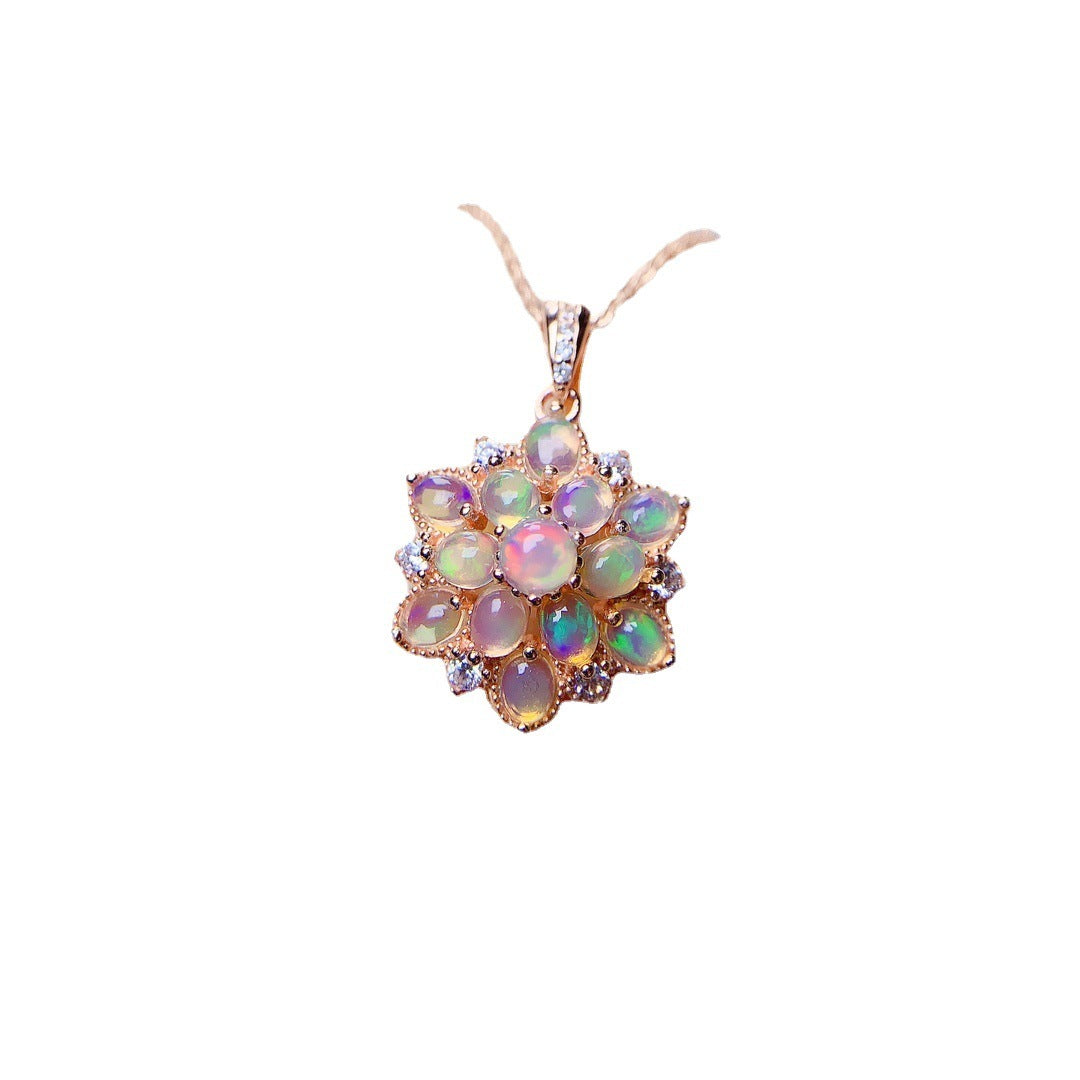 Natural White Opal Pendant Necklace