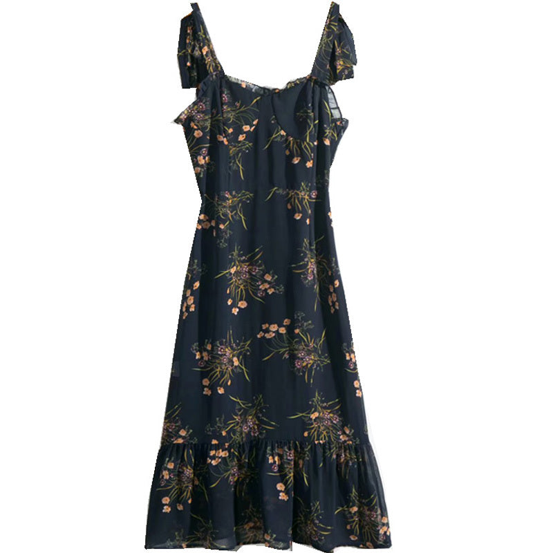 Chic Ruffled Neckline Dress