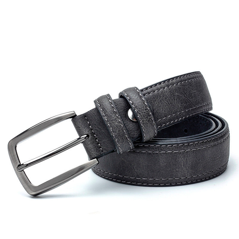 Men's Vintage Split Leather Designer Jeans Belt