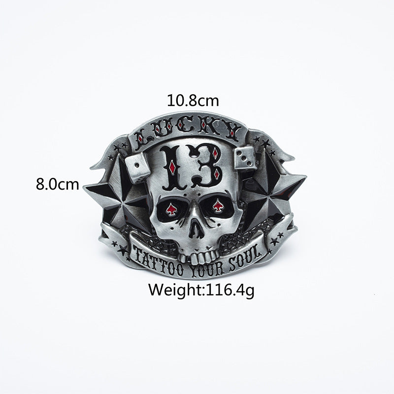 Trendy Men's Leather Skull Buckle Belt