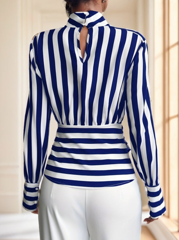 Elegant Long Sleeve Stripe