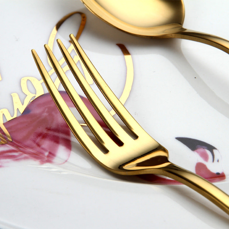 Golden Western Knife & Fork Set