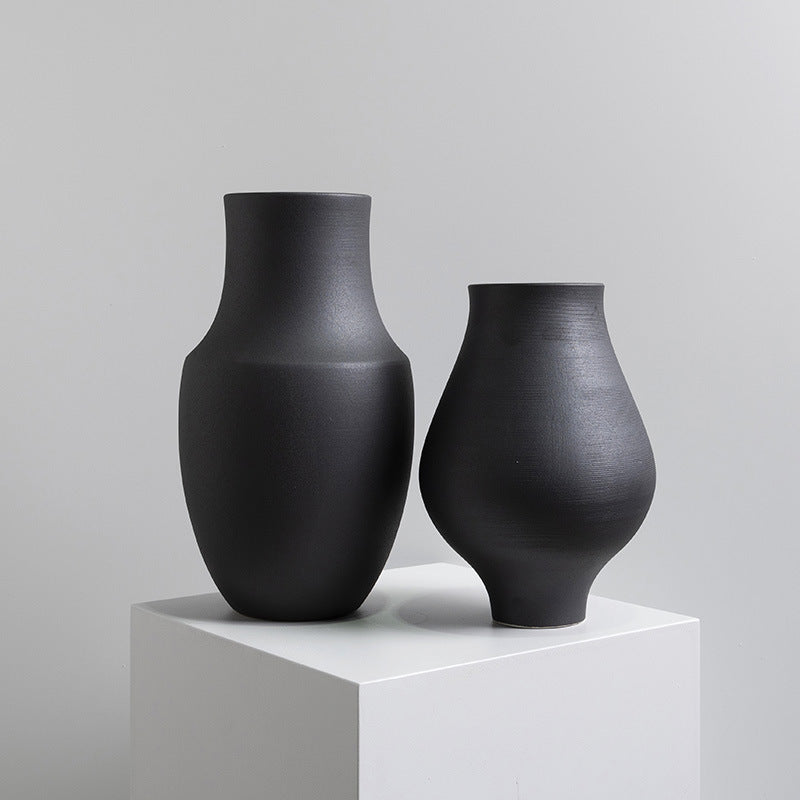 Modern Matte Black Vase Decor