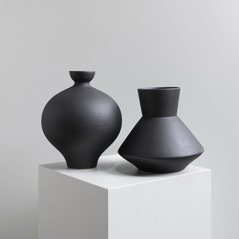 Modern Matte Black Vase Decor