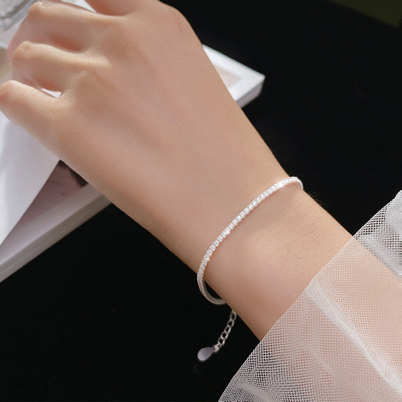S925 Silver Sparkling Diamond Bracelet