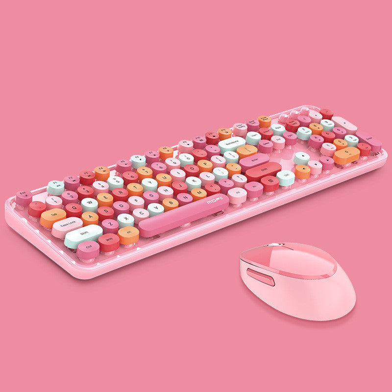 Cute Wireless Keyboard & Mouse Set for Girls.