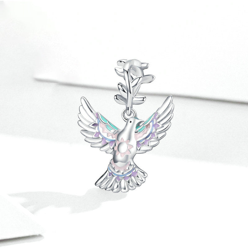 S925 Silver Dove Pendant Bracelet