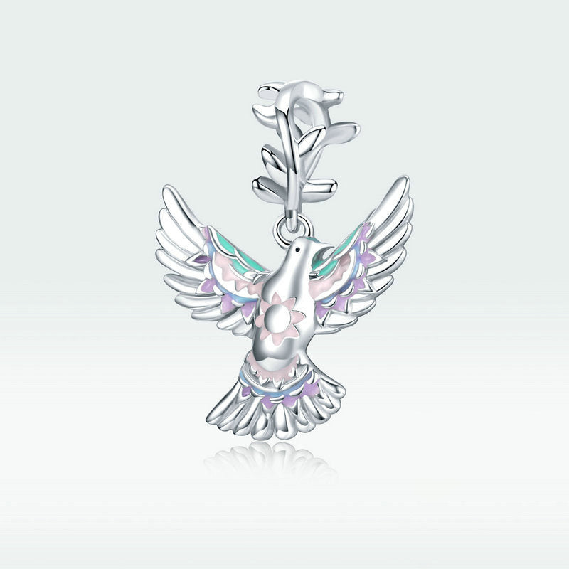S925 Silver Dove Pendant Bracelet