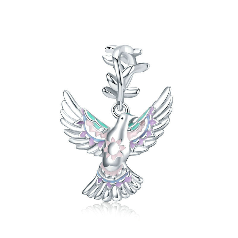 S925 Silver Dove Pendant Bracelet