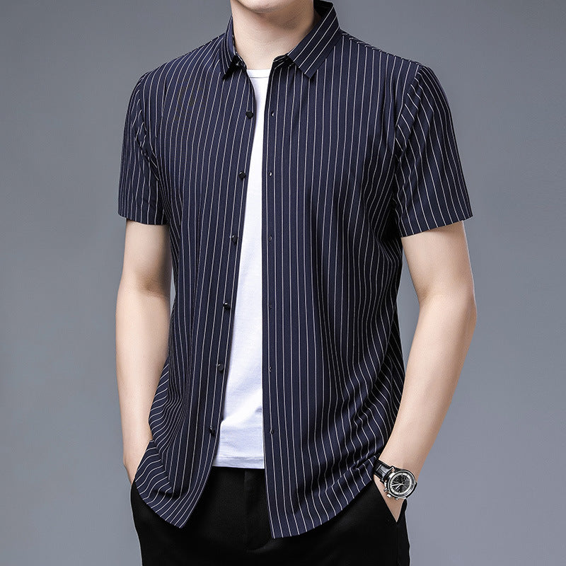 Lapel Business Shirt Short Sleeve