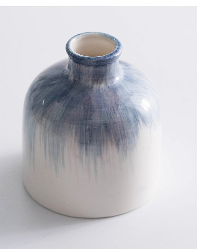 Hand-Painted Blue Ceramic Vase