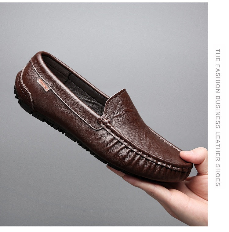 British Style Leather Slip-On Loafers