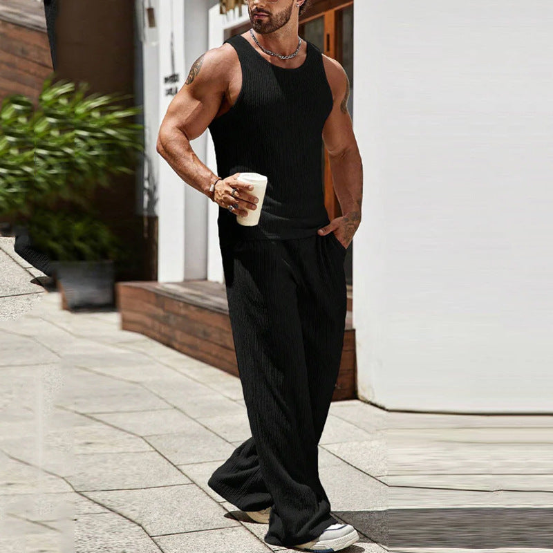 Men's Solid Color Sports Suit