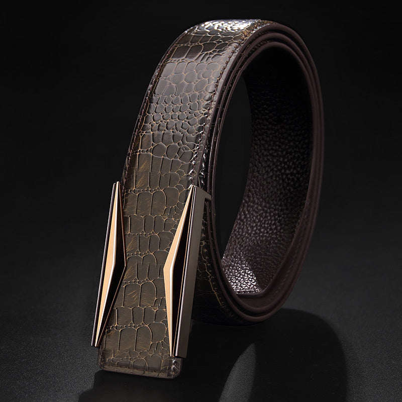 Men's Fashion Leather Auto Buckle Belt