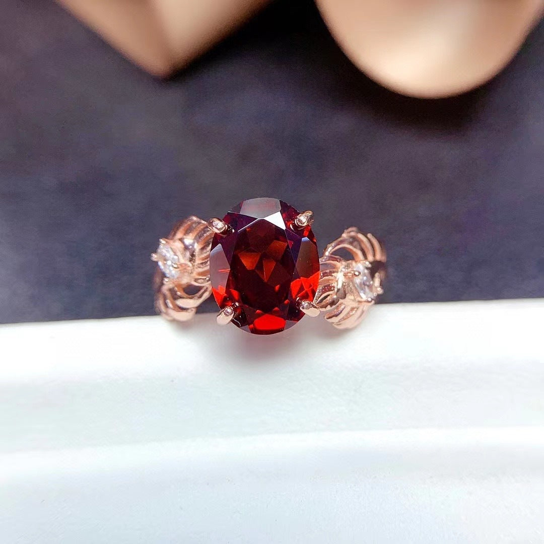 S925 Silver Women’s Garnet Ring