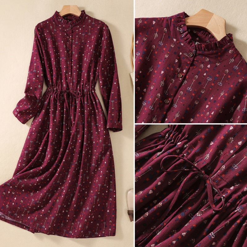Cotton Linen Floral Dress