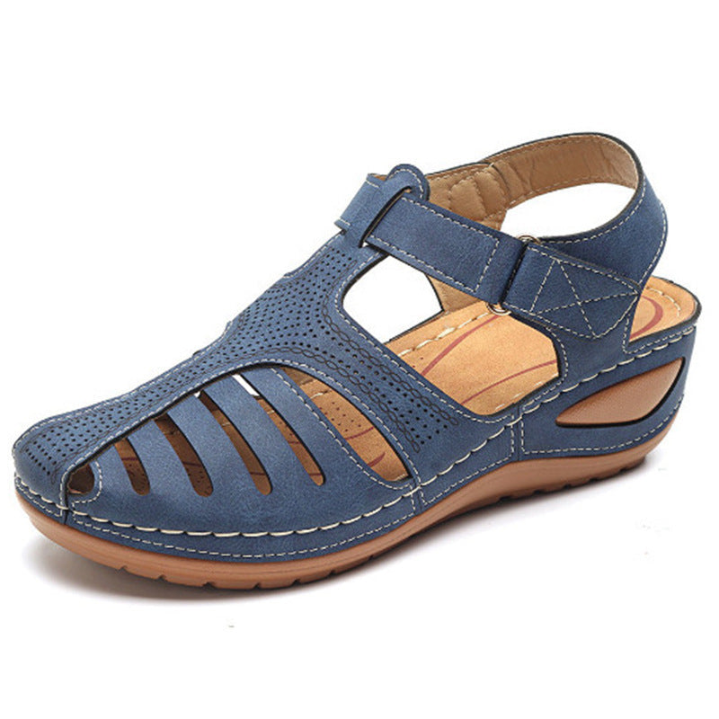 Women’s Plus Size Retro Wedge Sandals