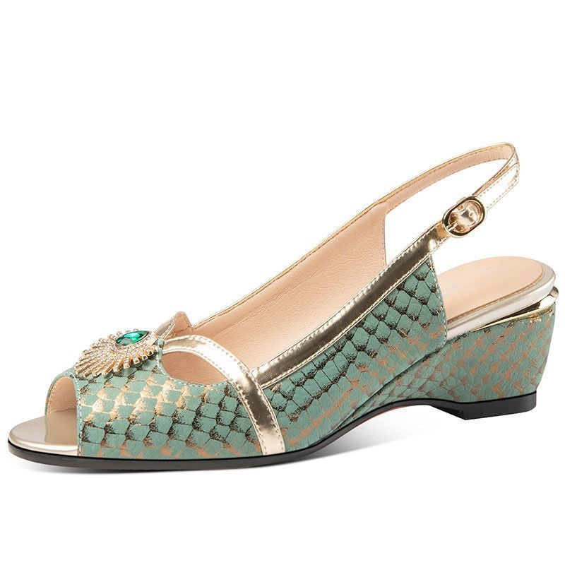 Women’s Leather Fish Mouth Sandals