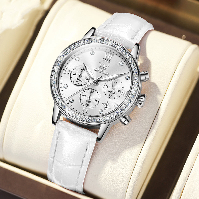 Women’s Diamond Quartz Multifunction OLEVS Watch