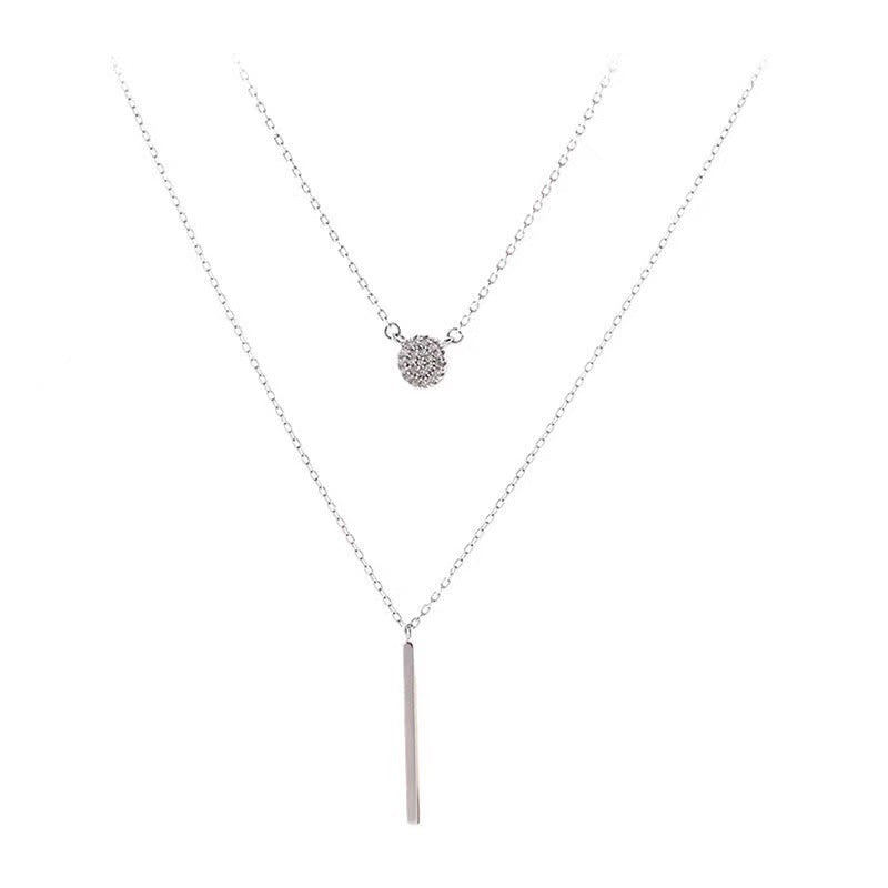 S925 Silver Double Pendant Necklace
