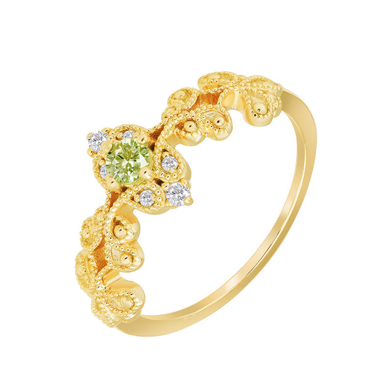 Fashion Retro Lace Olivine Ring