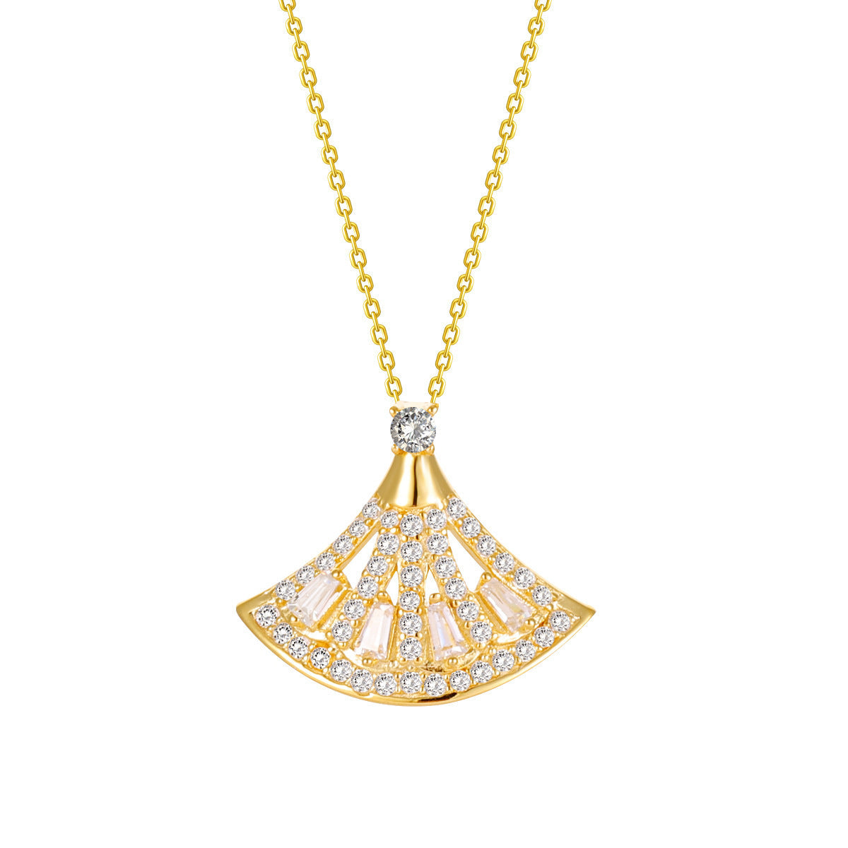 S925 Sterling Silver Skirt Necklace – Summer Light Luxury Design