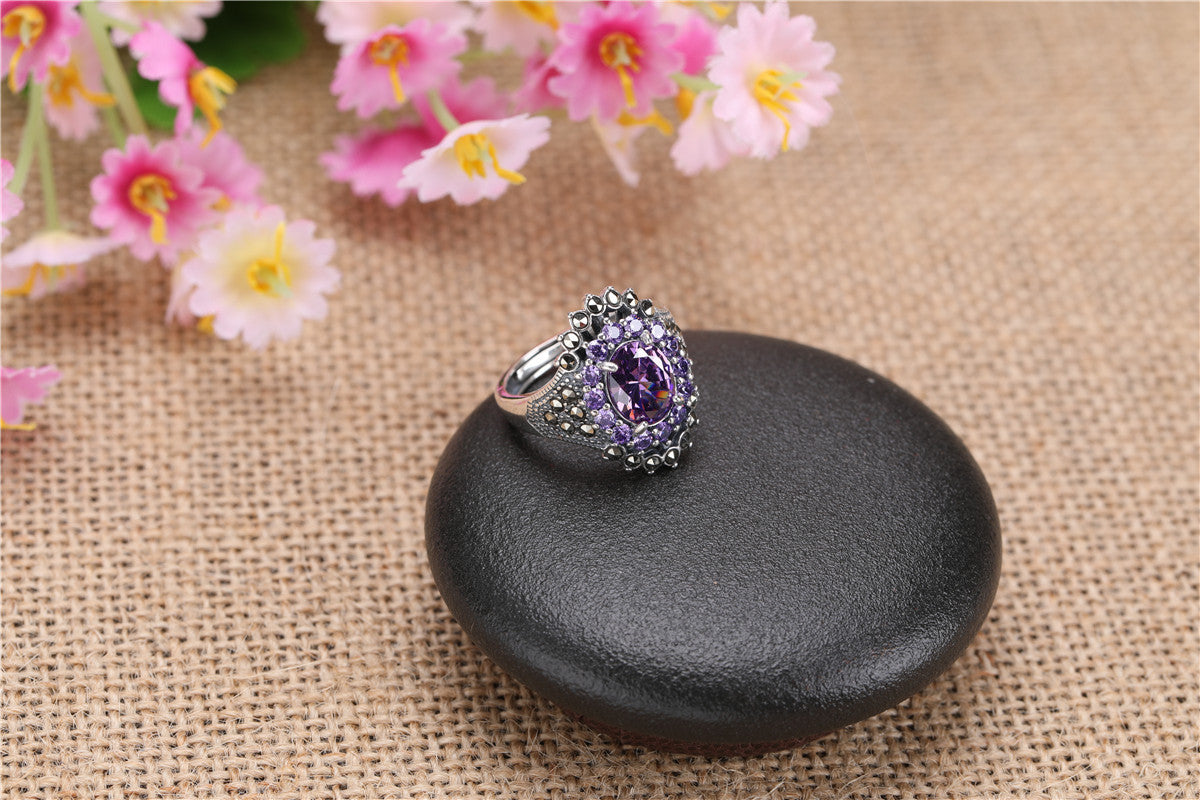 S925 Silver Women’s Personalized Sapphire Ring
