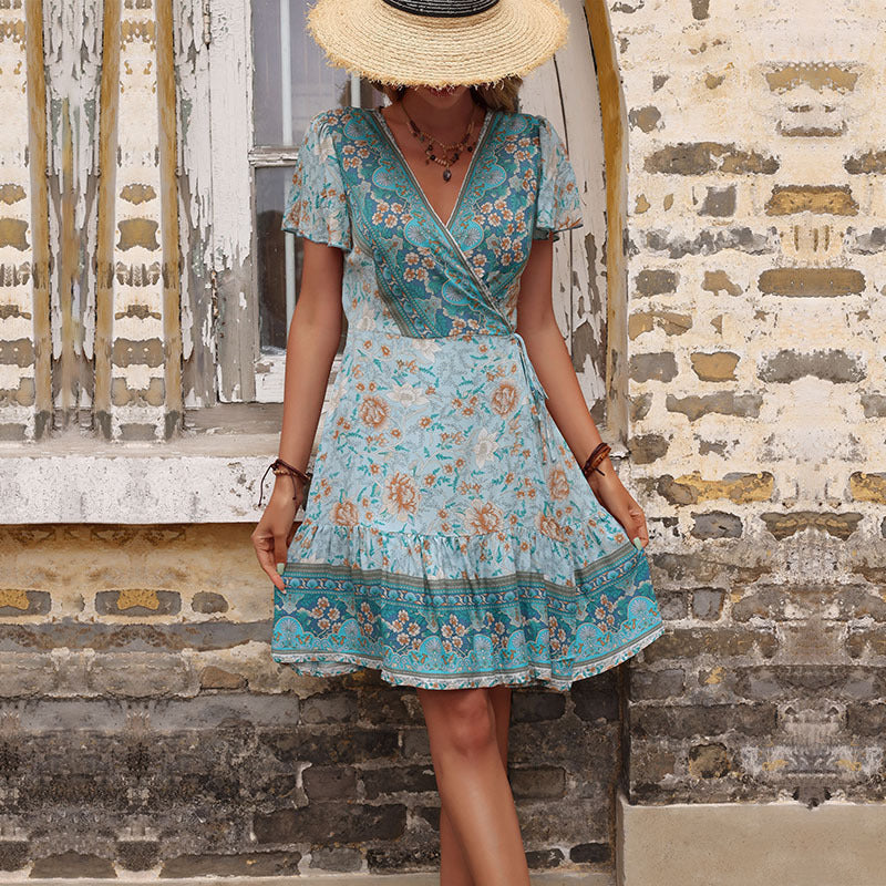 Women's Vintage Print Holiday Dress