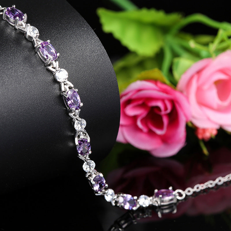 Silver Amethyst Bracelet