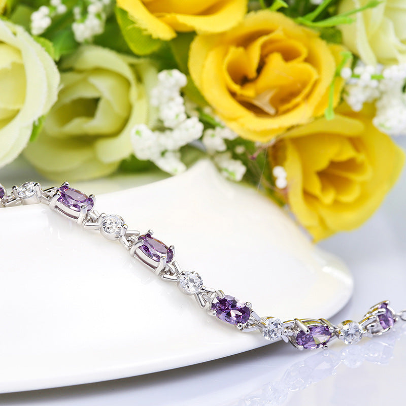 Silver Amethyst Bracelet