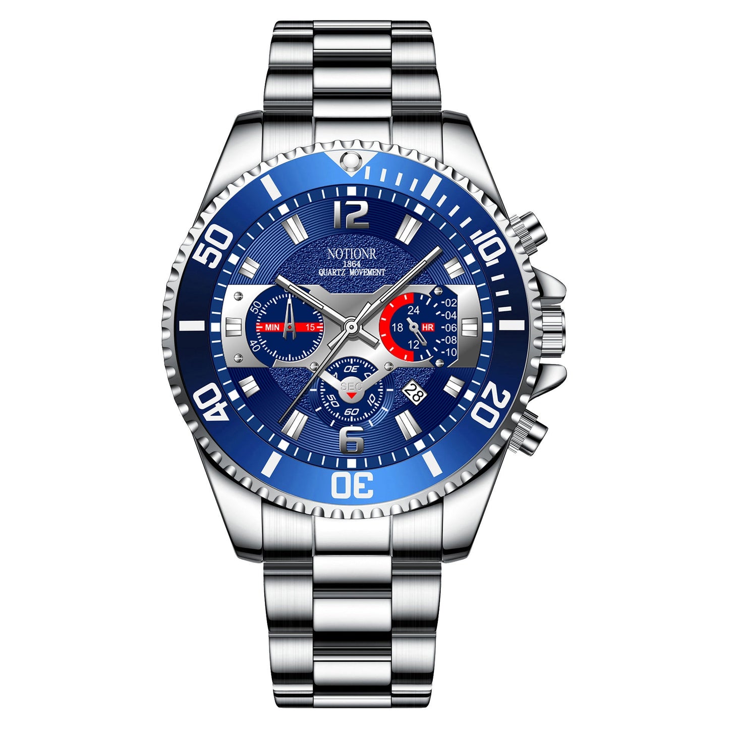 Men’s Stainless Steel Calendar Watch
