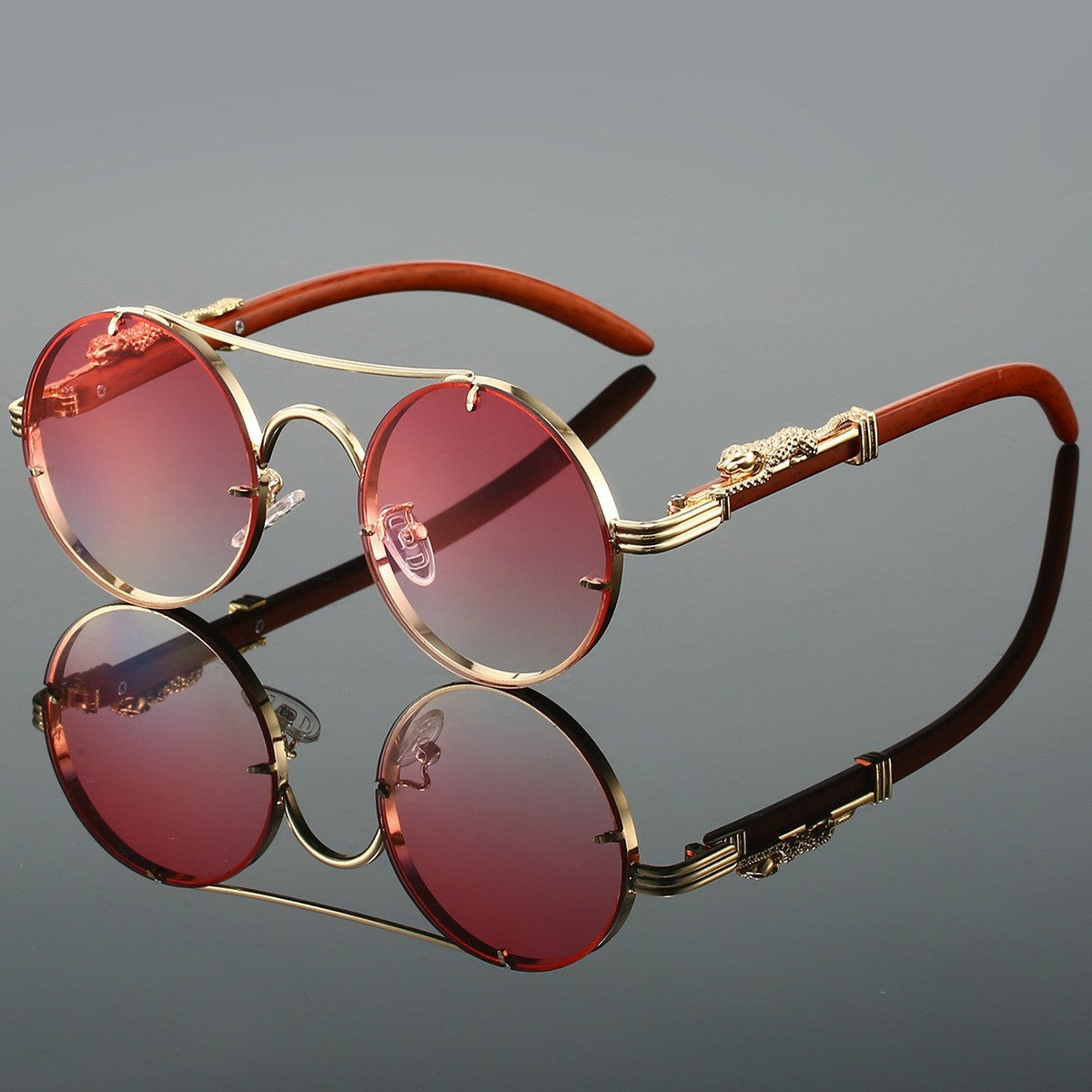 Retro Double Beam Leopard Sunglasses