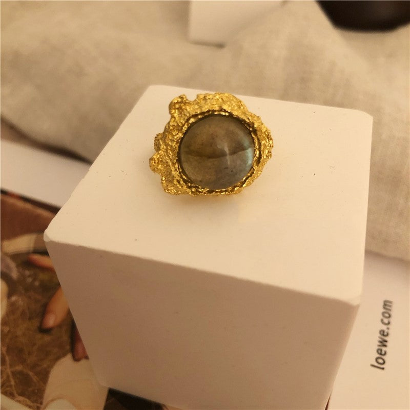S925 Silver Crystal Moonstone Ring